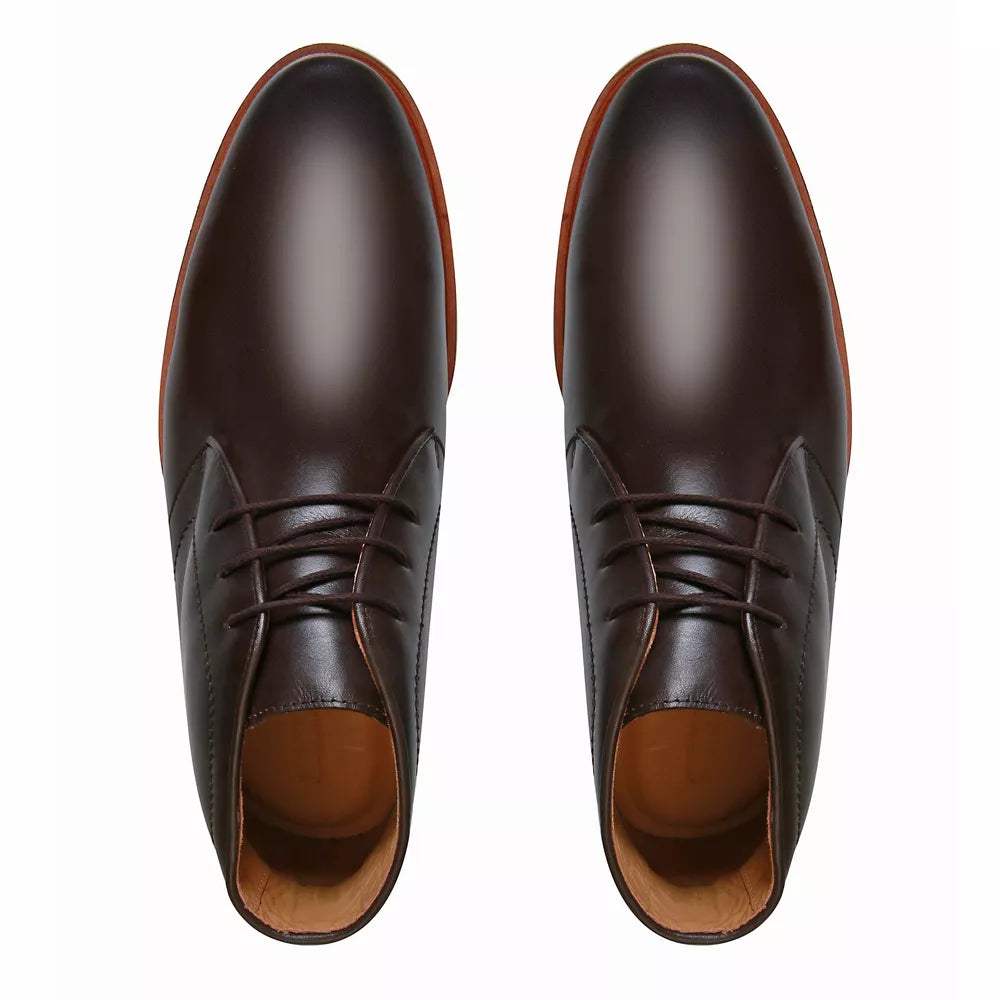 BOTA DERBY MASCULINA CASUAL EM COURO MARROM - CAFE