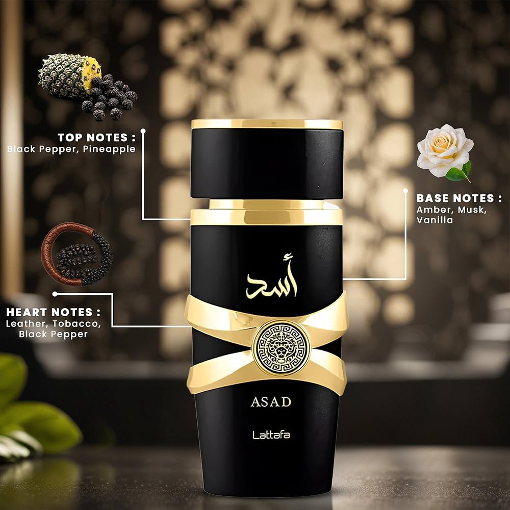 [KIT ÁRABE] Lattafa ASAD - Perfume Árabe (100ml) + Hidratante Asad (250ml)
